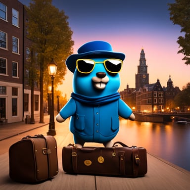 Go Blue Gopher in Amsterdam is packing their bags and getting ready to travel.