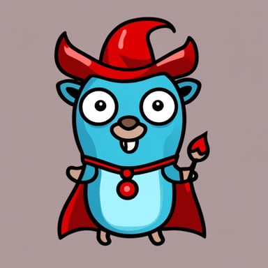 Go blue gopher as a cute devil.