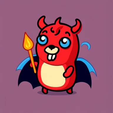 Go blue gopher as a cute devil.