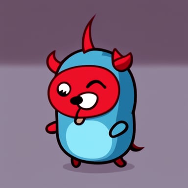 Go blue gopher as a cute devil.