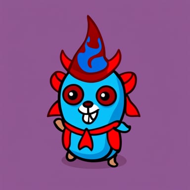 Go blue gopher as a cute devil.