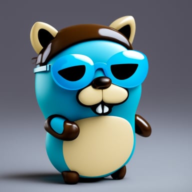 Go Blue Gopher with cat eye glasses