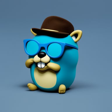 Go Blue Gopher with cat eye glasses