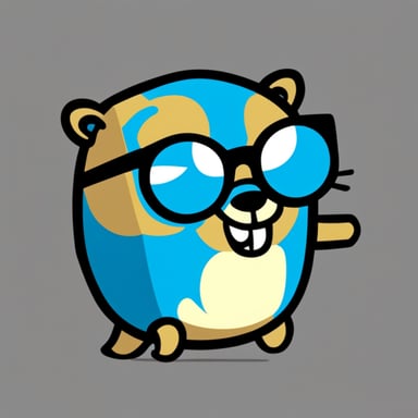 Go Blue Gopher with cat eye glasses