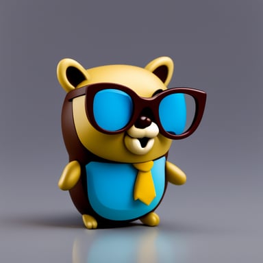 Go Blue Gopher with cat eye glasses
