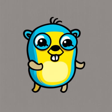 Go blue gopher with lashes