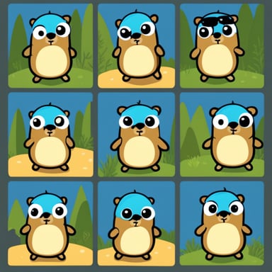 Create little thumbnail images with Go Blue Gopher inside each one.