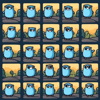 Create little thumbnail images with Go Blue Gopher inside each one.