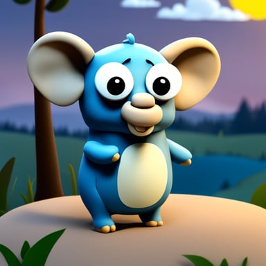 A 3D Go Blue Gopher designed to look like an elephant, with grey skin and elephant-like features such as large ears, a trunk, and tusks. The Go Blue Gopher is wearing an Apple Watch on one of its arms. The background is an African savannah with grassy plains, acacia trees, and a clear blue sky.