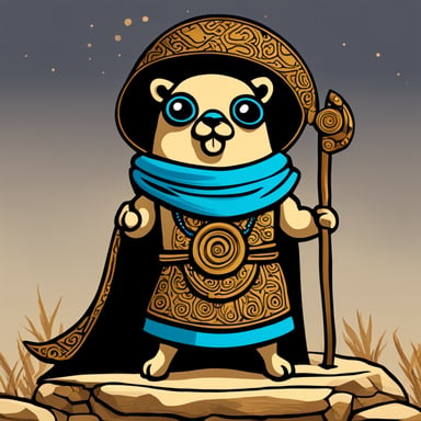 Go Blue Gopher as the Messenger of the Gods, ancient style.