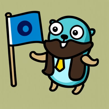 A go blue gopher holding a seal