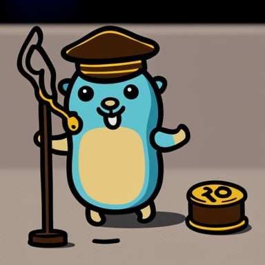 A go blue gopher holding a seal