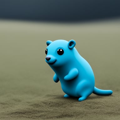 A blue gopher with a seal tail, known as Go Blue Gopher.