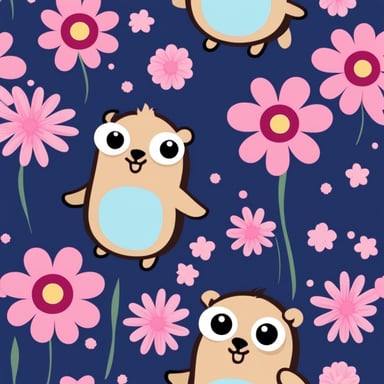 Make Go Blue Gopher cute and girlie-like, with a pink and flower theme.