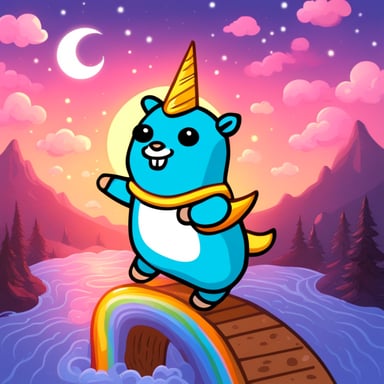 Go Blue Gopher riding a unicorn