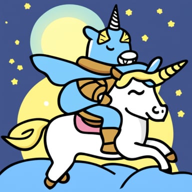 Go Blue Gopher riding a unicorn