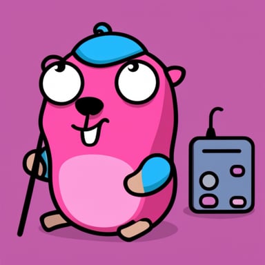Go Blue Gopher as the happiest ping gopher on the planet with a pink theme.