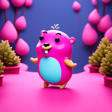Go Blue Gopher as the happiest ping gopher on the planet with a pink theme.