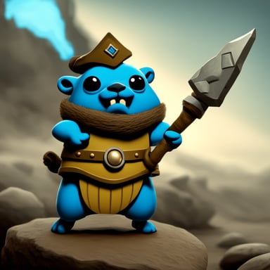 Go blue gopher looks like Squig Hopper from Warhammer Fantasy Battle for logo graphics.