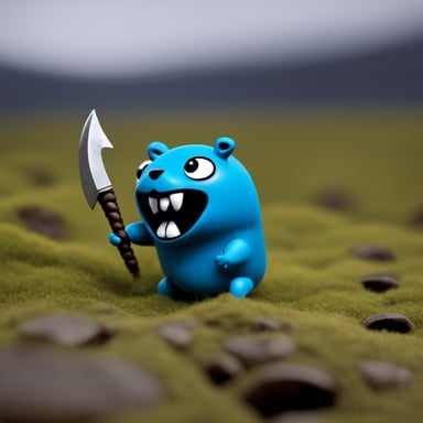 Go blue gopher looks like Squig Hopper from Warhammer Fantasy Battle for logo graphics.