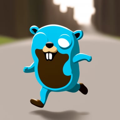 Go Blue Gopher running.