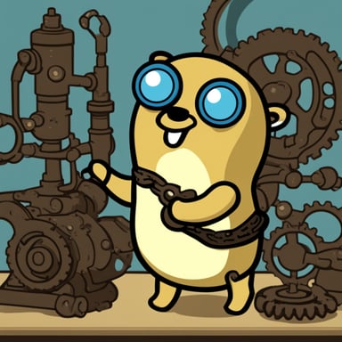Go blue gopher as mechanical gopher.