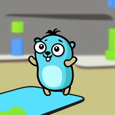Go Blue Gopher doing exercise