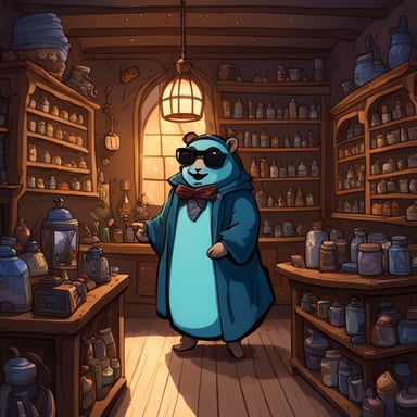 Go Blue Gopher, owner of a magic shop, sells mysterious magical items.