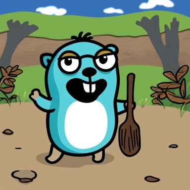 Go Blue Gopher as the angry gopher in Groundhog Day setting.