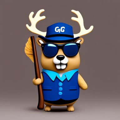 Go Blue Gopher as the deer hunter.