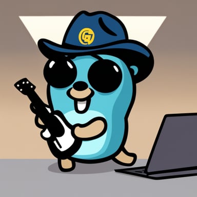 Go blue gopher as female recruiter.