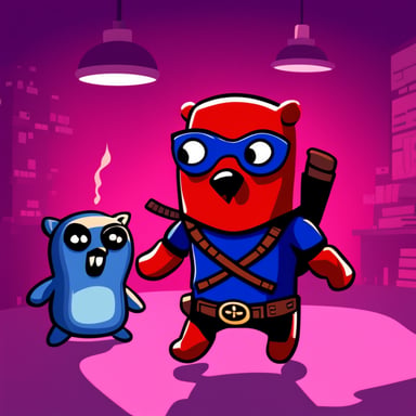 Go blue gopher as Deadpool