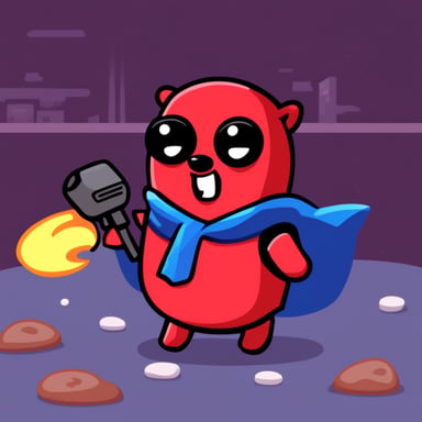 Go blue gopher as Deadpool