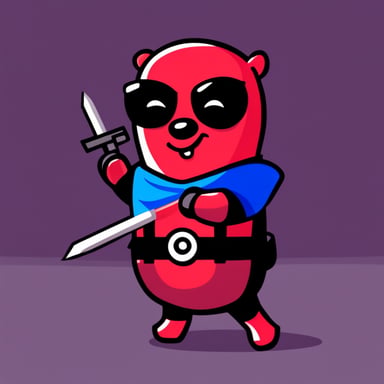 Go blue gopher as Deadpool