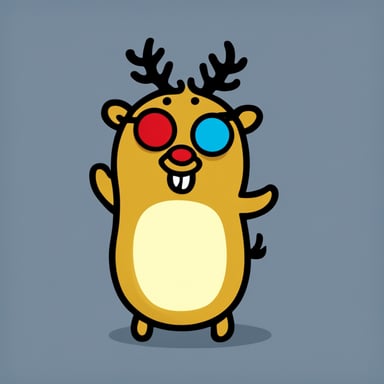 Go Blue Gopher as Red Nose Reindeer