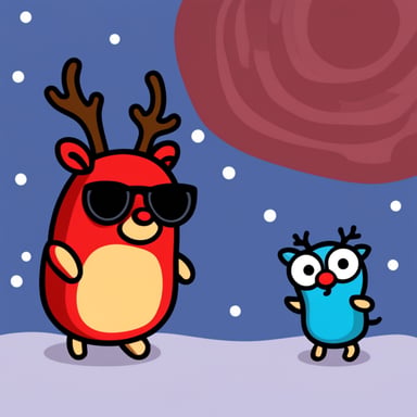 Go Blue Gopher as Red Nose Reindeer