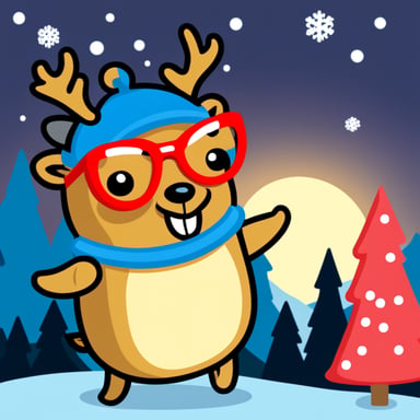 Go Blue Gopher as Red Nose Reindeer