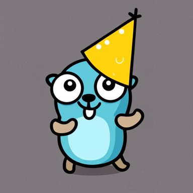 Go Blue Gopher wearing party hat