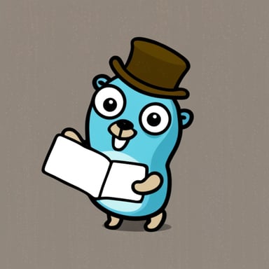 Go Blue Gopher grabbing a letter around himself.