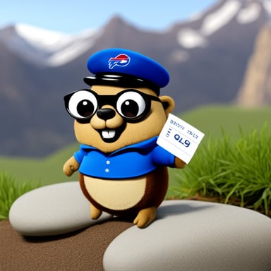 A rich go blue gopher who shows you the bills.