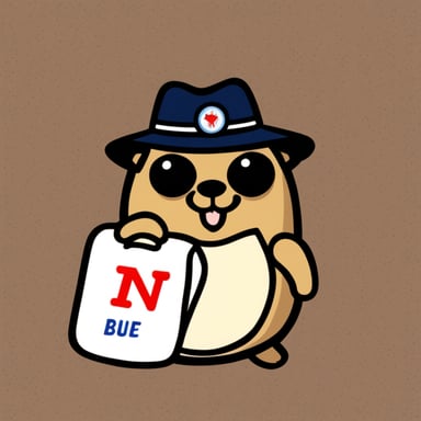 A rich gopher named Go Blue Gopher wearing a badge with the name Nesto.