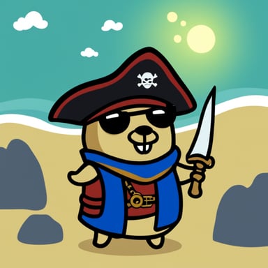 Go Blue Gopher as a pirate.