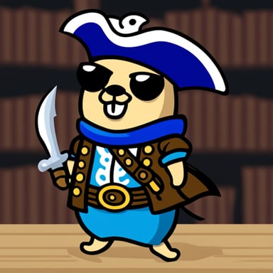 Go Blue Gopher as a pirate.