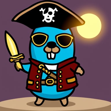 Go Blue Gopher as a pirate.