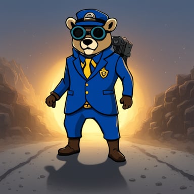 Go Blue Gopher as a Vault Overseer from Fallout.