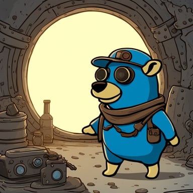 Go Blue Gopher as a Vault Overseer from Fallout.