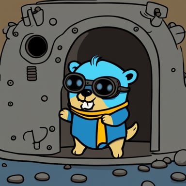 Go Blue Gopher wearing a Fallout Vault-tec shirt