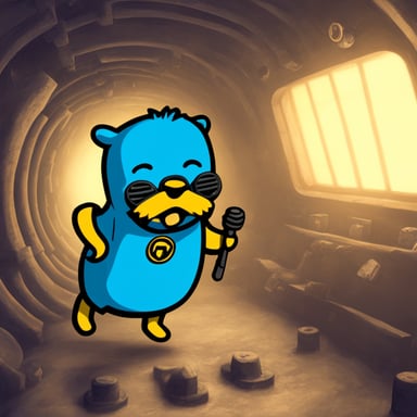 Go Blue Gopher wearing a Fallout Vault-tec shirt.