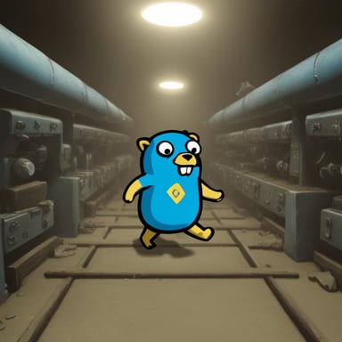Go Blue Gopher wearing a Fallout Vault-tec shirt.