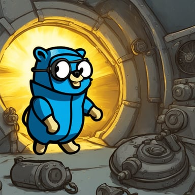 Go Blue Gopher in the Fallout Vault-Tec universe as a vault dweller.
